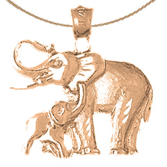 Colgante Elefante de Oro de 10K, 14K o 18K