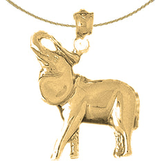 10K, 14K or 18K Gold Elephant Pendant