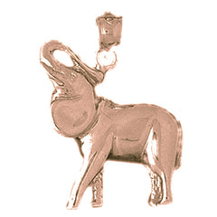 10K, 14K or 18K Gold Elephant Pendant