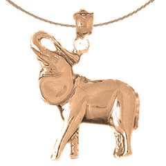 10K, 14K or 18K Gold Elephant Pendant
