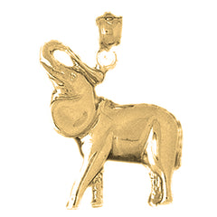 10K, 14K or 18K Gold Elephant Pendant
