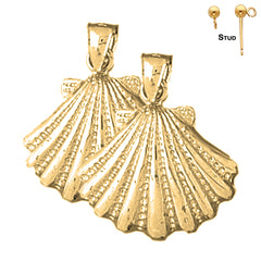 14K or 18K Gold Shell Earrings