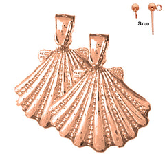 14K or 18K Gold Shell Earrings