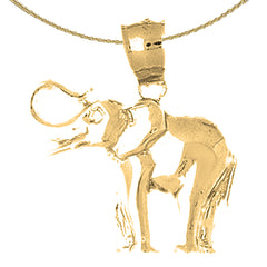 10K, 14K or 18K Gold Elephant Pendant