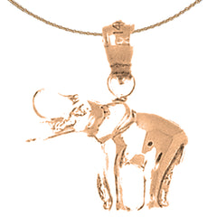 14K or 18K Gold Elephant Pendant