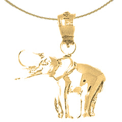 14K or 18K Gold Elephant Pendant