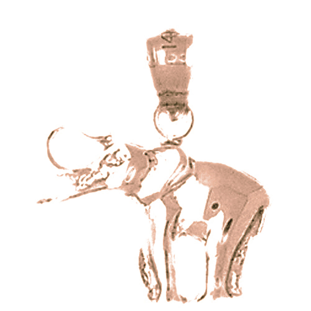 14K or 18K Gold Elephant Pendant