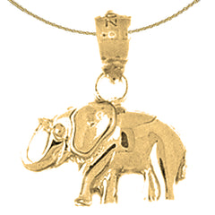 Colgante de elefante de oro de 14 quilates o 18 quilates