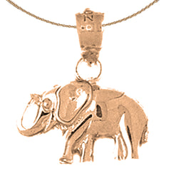 Colgante de elefante de oro de 14 quilates o 18 quilates