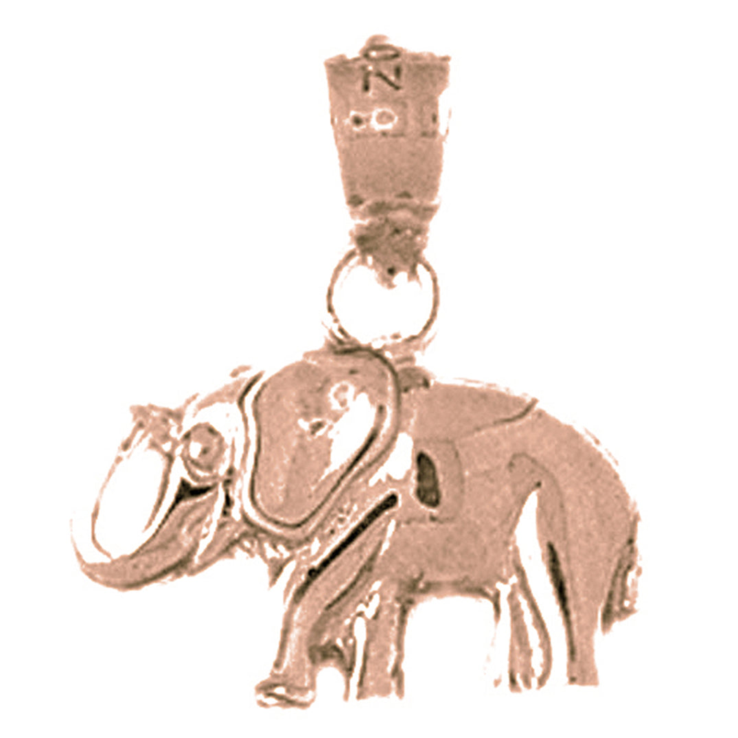 14K or 18K Gold Elephant Pendant