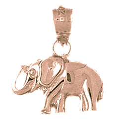 14K or 18K Gold Elephant Pendant
