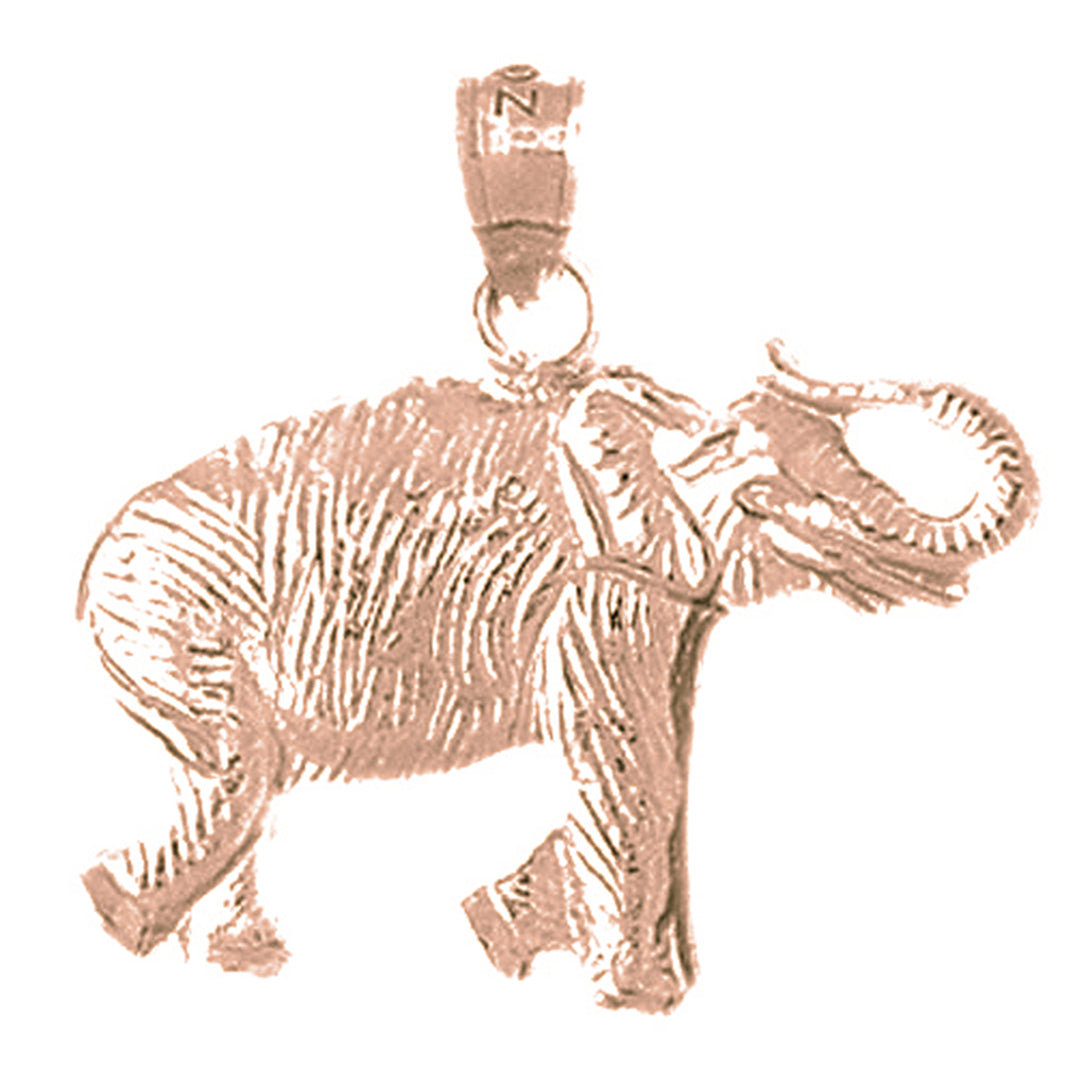10K, 14K or 18K Gold Elephant Pendant