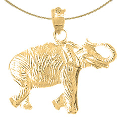 10K, 14K or 18K Gold Elephant Pendant