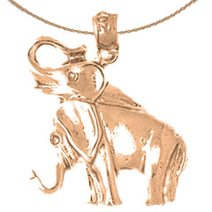 10K, 14K or 18K Gold Elephant Pendant