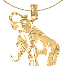 10K, 14K or 18K Gold Elephant Pendant