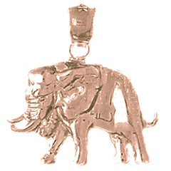 10K, 14K or 18K Gold Elephant Pendant