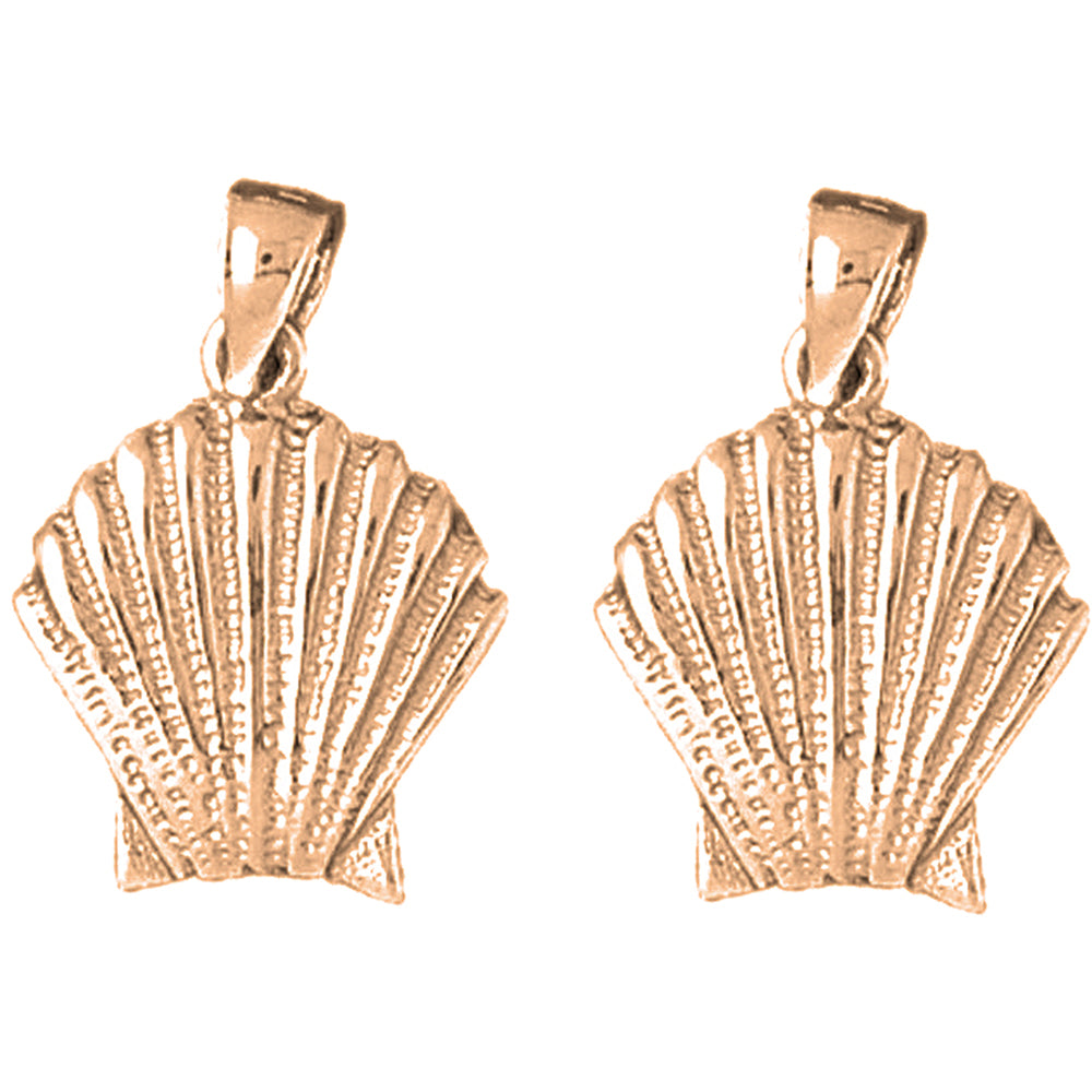 14K or 18K Gold 23mm Shell Earrings