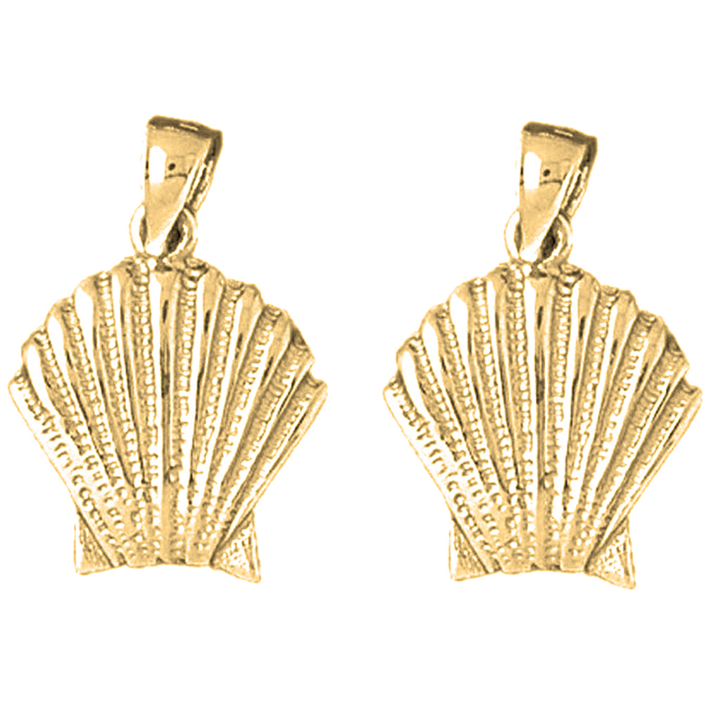 14K or 18K Gold 23mm Shell Earrings