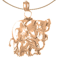 10K, 14K or 18K Gold Elephant Pendant