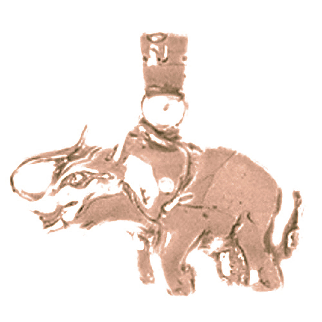 14K or 18K Gold Elephant Pendant