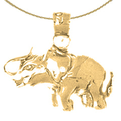 14K or 18K Gold Elephant Pendant