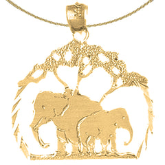 10K, 14K or 18K Gold Elephant Pendant