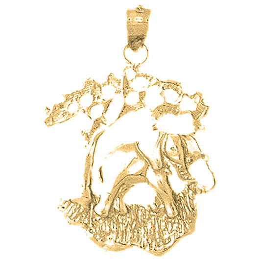 10K, 14K or 18K Gold Elephant Pendant