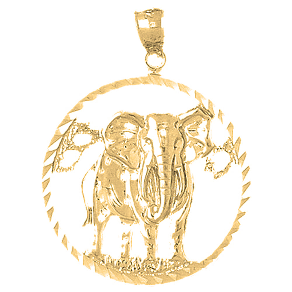 10K, 14K or 18K Gold Elephant Pendant