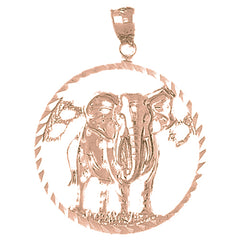 10K, 14K or 18K Gold Elephant Pendant