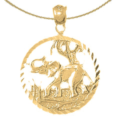 10K, 14K or 18K Gold Elephant Pendant
