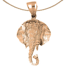 10K, 14K or 18K Gold Elephant Pendant