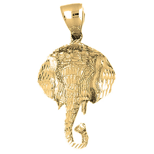 10K, 14K or 18K Gold Elephant Pendant
