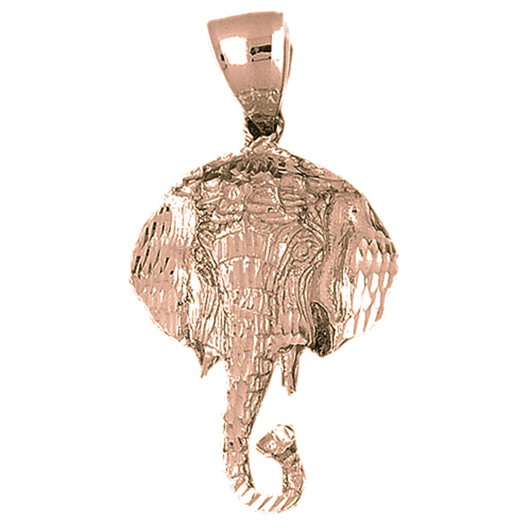 10K, 14K or 18K Gold Elephant Pendant