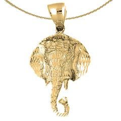 10K, 14K or 18K Gold Elephant Pendant