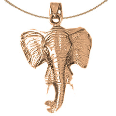 10K, 14K or 18K Gold Elephant Pendant