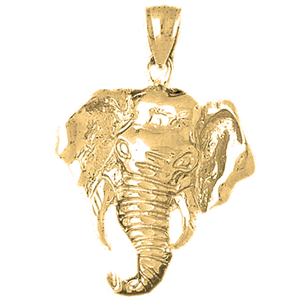 10K, 14K or 18K Gold Elephant Pendant
