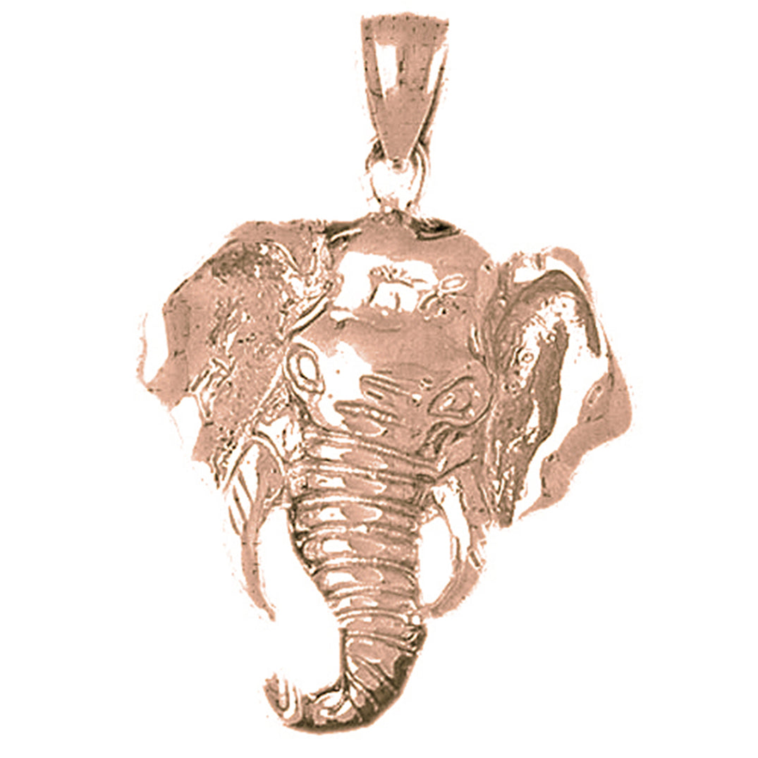 10K, 14K or 18K Gold Elephant Pendant