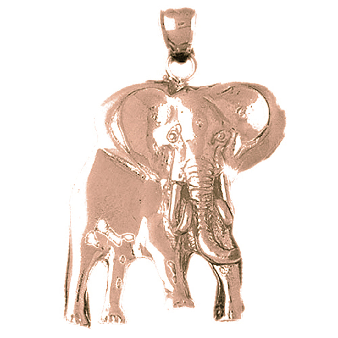 10K, 14K or 18K Gold Elephant Pendant