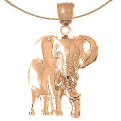 10K, 14K or 18K Gold Elephant Pendant