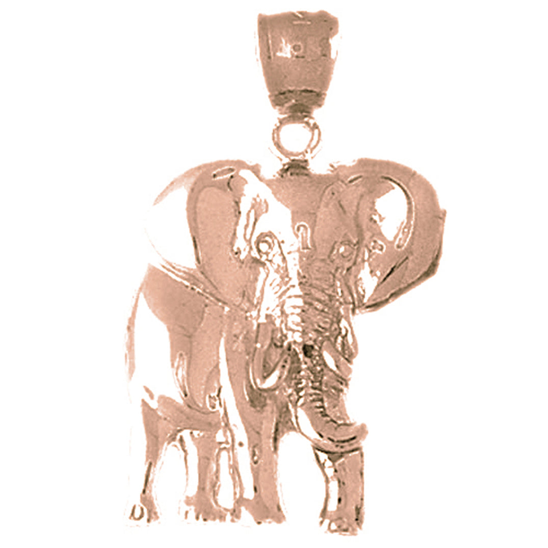 10K, 14K or 18K Gold Elephant Pendant