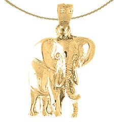 10K, 14K or 18K Gold Elephant Pendant
