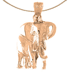 10K, 14K or 18K Gold Elephant Pendant