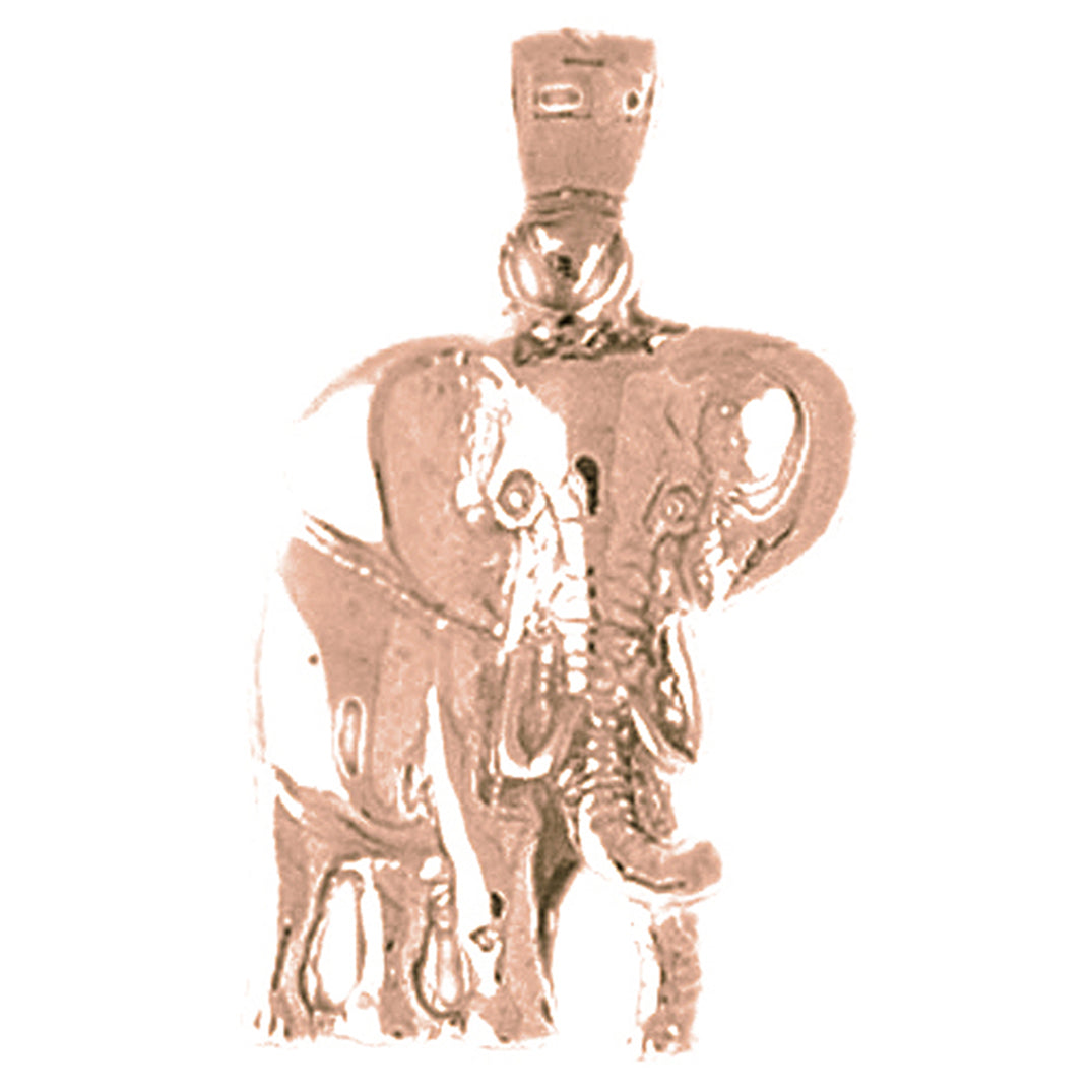 10K, 14K or 18K Gold Elephant Pendant
