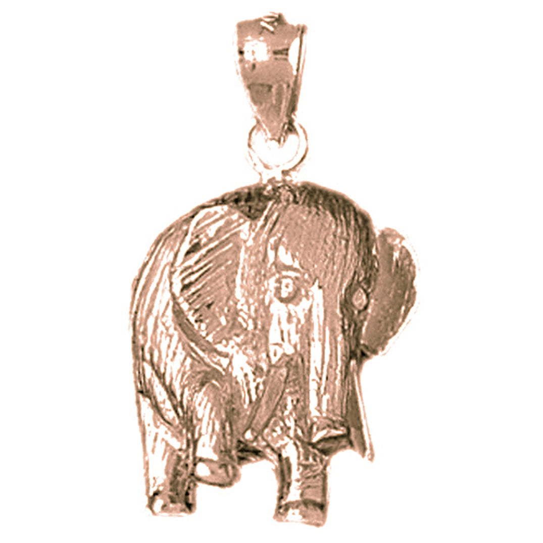 10K, 14K or 18K Gold Elephant Pendant