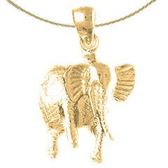 10K, 14K or 18K Gold Elephant Pendant