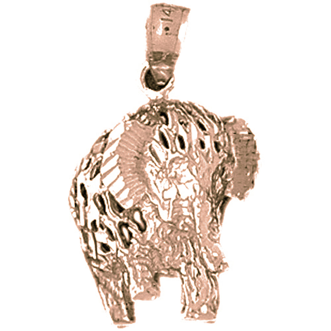 10K, 14K or 18K Gold Elephant Pendant