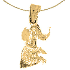 10K, 14K or 18K Gold 3D Elephant Pendant