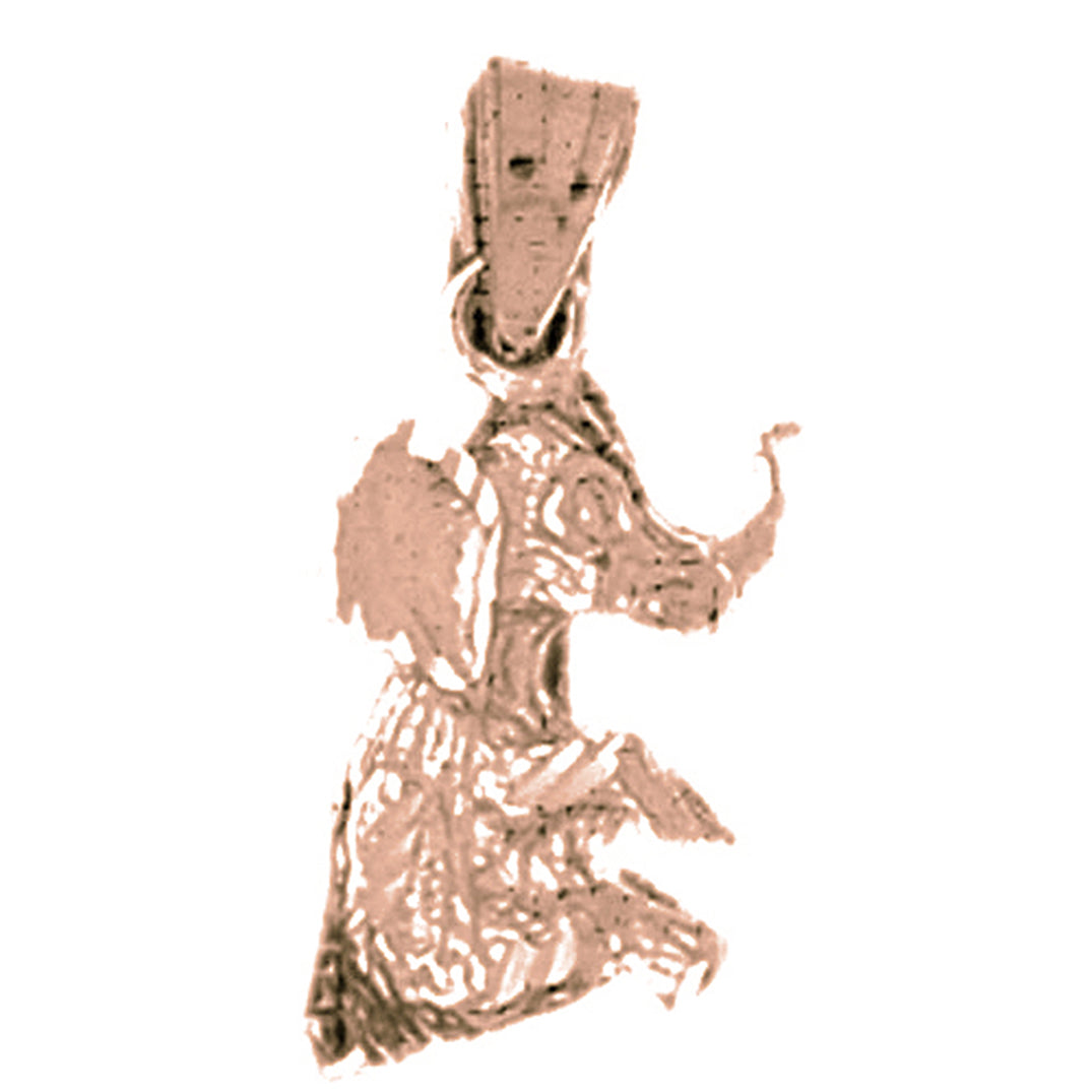 10K, 14K or 18K Gold 3D Elephant Pendant