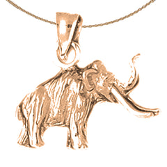 10K, 14K or 18K Gold 3D Elephant Pendant