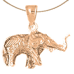 10K, 14K or 18K Gold 3D Elephant Pendant